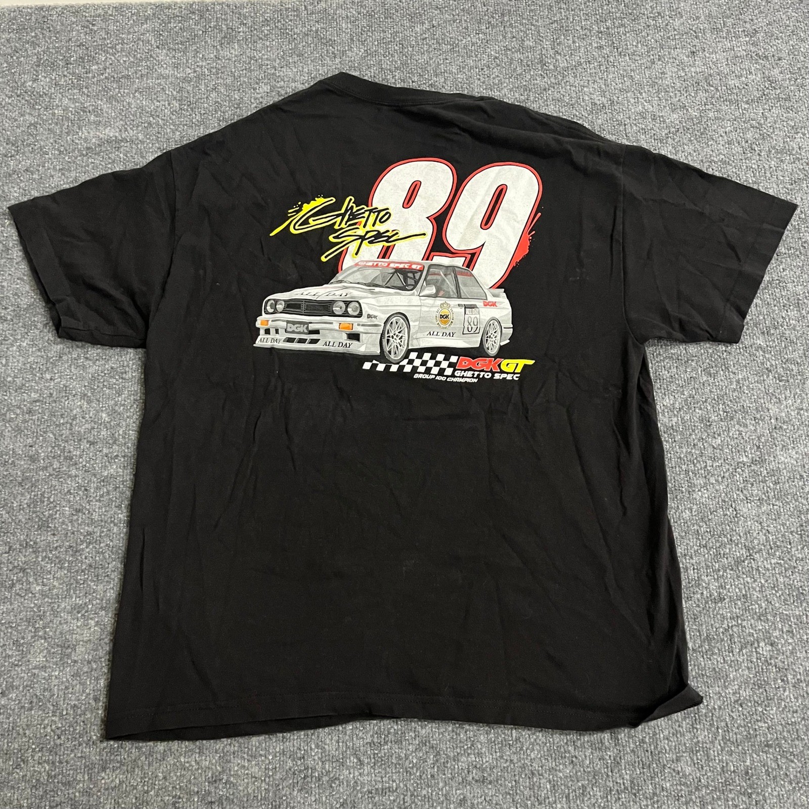 DGK T-Shirt Mens Size XL Black Ghetto Spec 89 Race Car Graphic Crew Neck Skate gallery