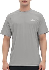 Men’s Rash Guard Short Sleeve UPF 50 Quick Dry Sun Protection Fishing T Shirt