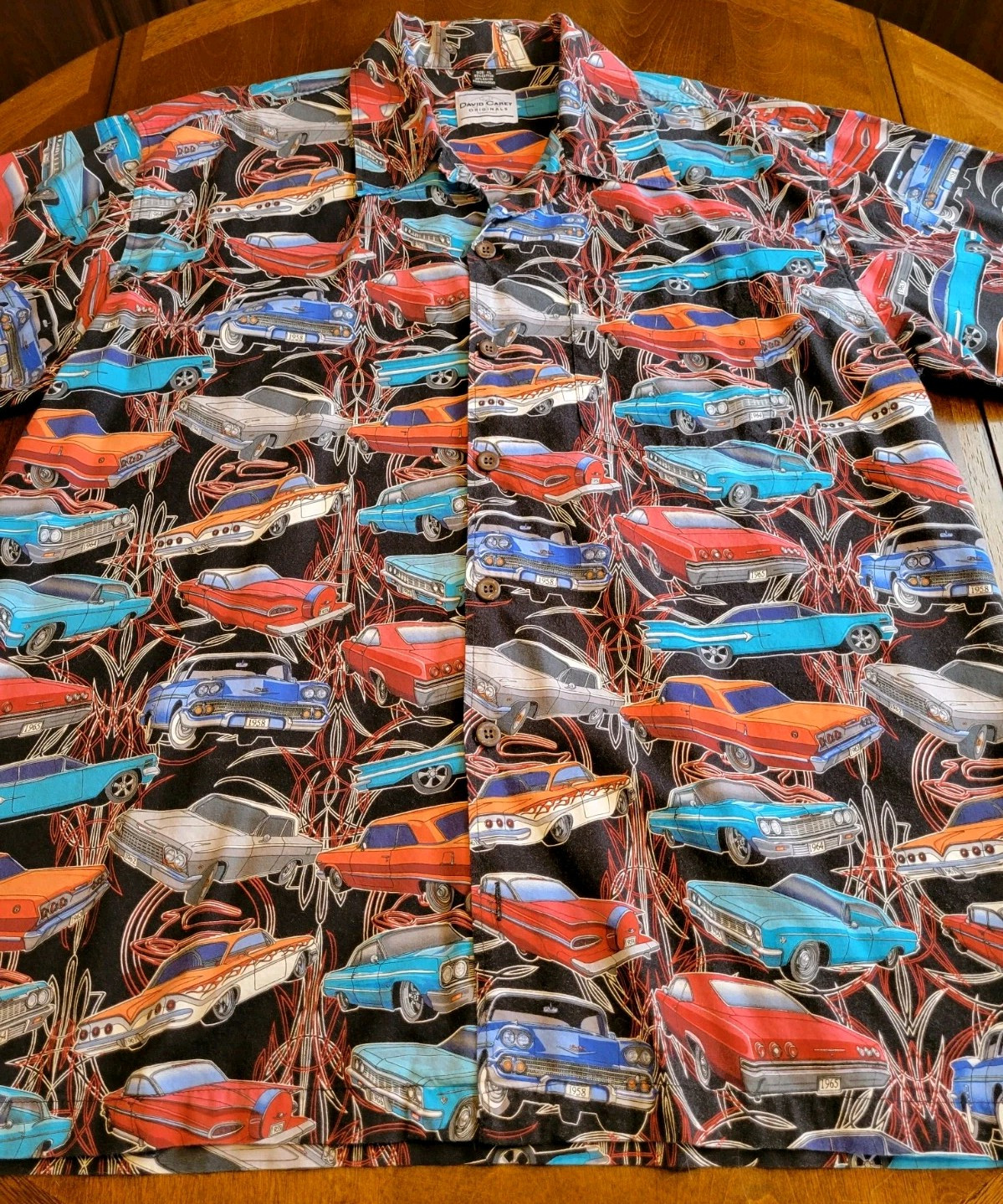 Men's XL Button-Up Shirt Chevy Car Design Multi Colored Pre-Owned gallery