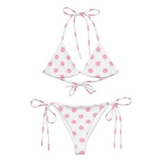 Polka Dot Retro String Bikini Set Women Swimwear Beach Bathing Suit