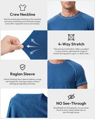 Workout Shirts for Men, Moisture Wicking Quick Dry Active Athletic Men’s Gym …