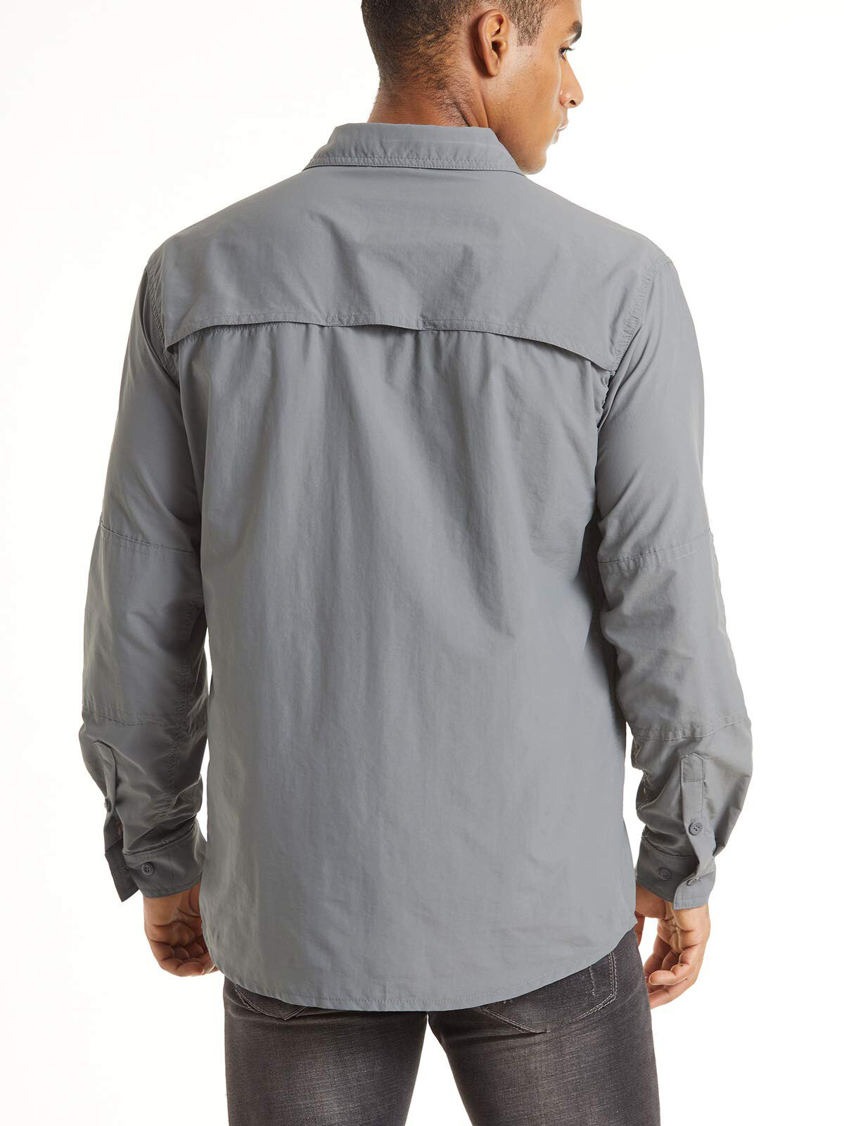 UPF 50+ Mens Quick Dry UV Protection Shirts Long Sleeve Hiking Fishing Work Tops gallery