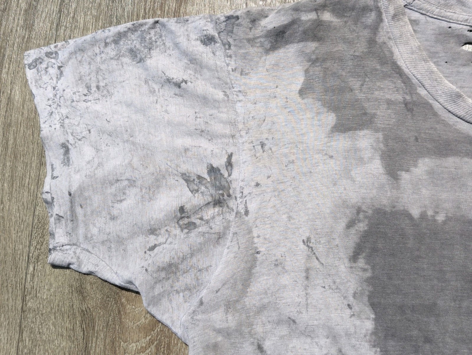 Vintage 70s 80s Thrashed Single Stitched T Shirt Paint Splatter Abstract M 20x26 gallery