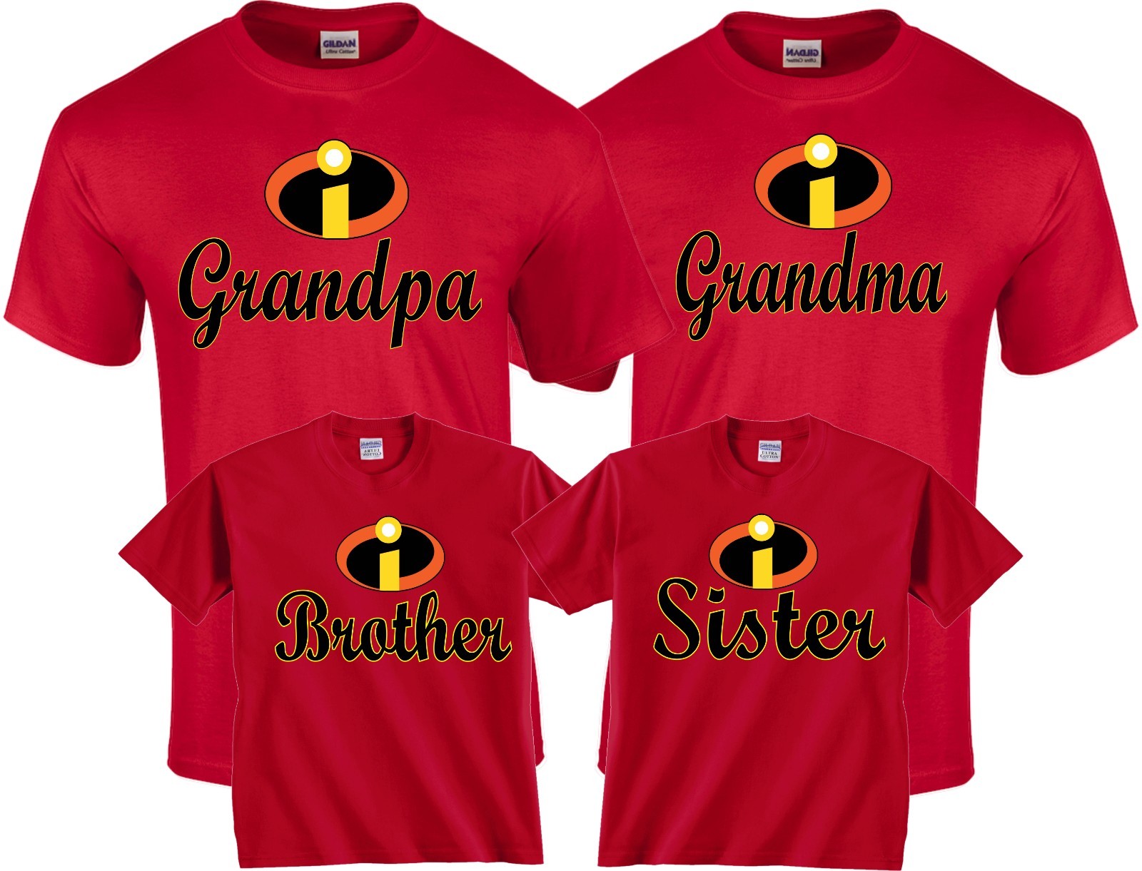 The Incredibles Custom Mom Dad Family Birthday Boy Girl Customized RED T-Shirts gallery