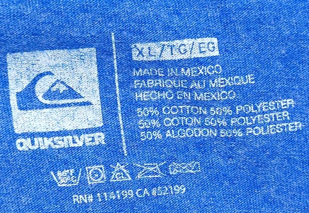 Quicksilver Screen Print Logo Sz.XL T-Shirt,50% Cotton,50% Poly, Blue gallery