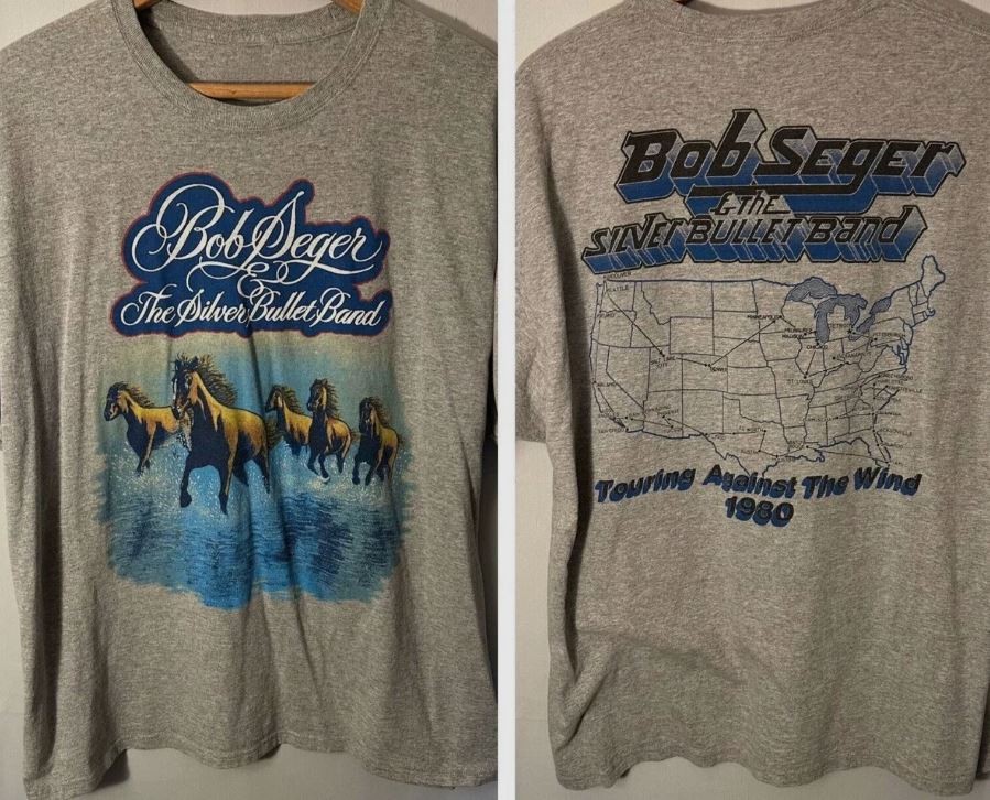 2 sides Touring Against The Wind Bob Seger Shirt Sport Gray Unisex S-5XL gallery