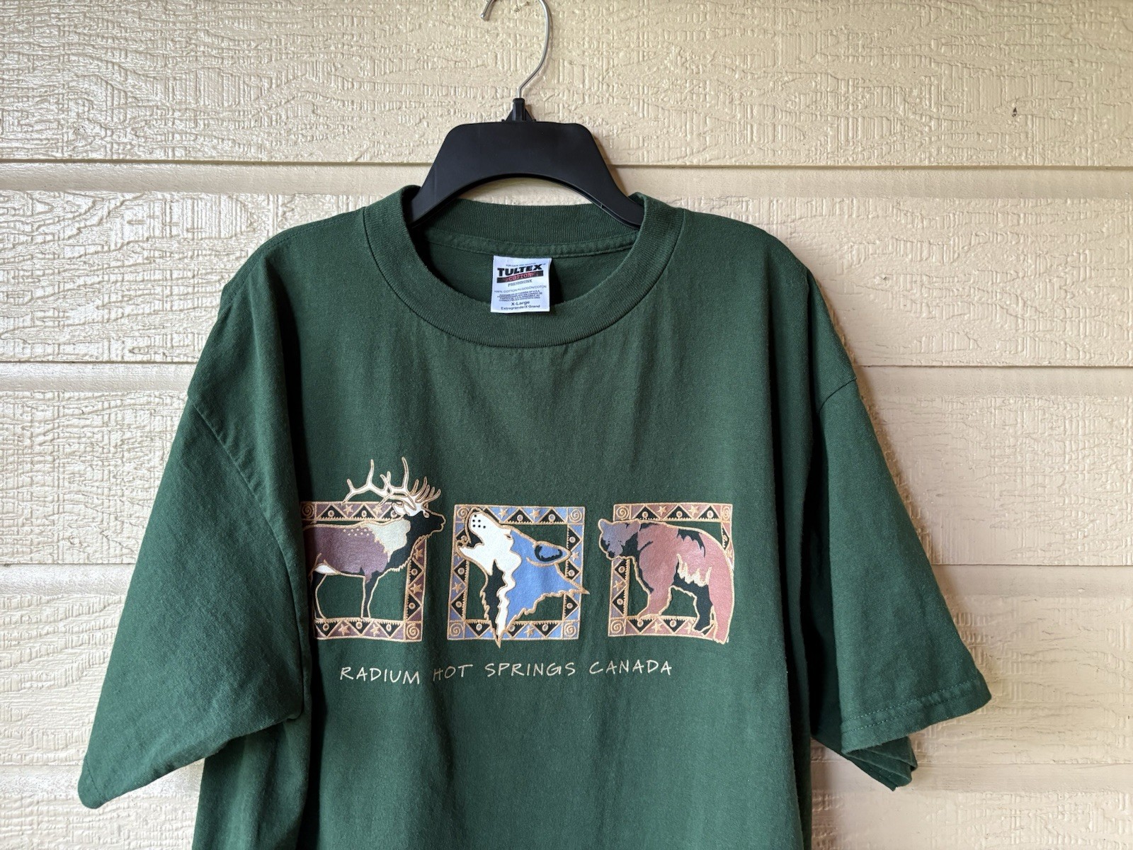 Tultex men Dark Green Preshrunk Cotton CANADA RADIUM HOT SPRINGS T Shirt size XL gallery