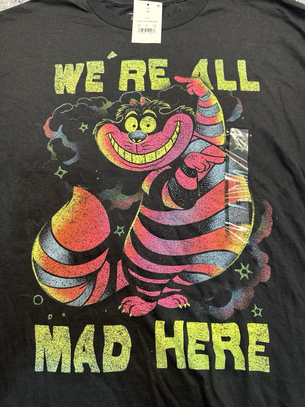Disney Alice In Wonderland Tee Shirt Mens Medium We’re All Mad Here Cheshire Cat gallery