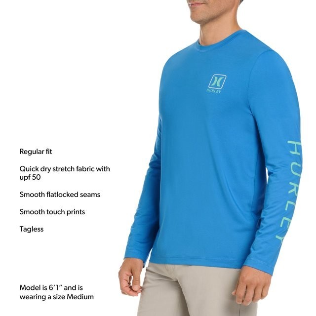 Hurley Men's Sunny Side Hybrid Stretch UV T-Shirt Size XXL Blue gallery