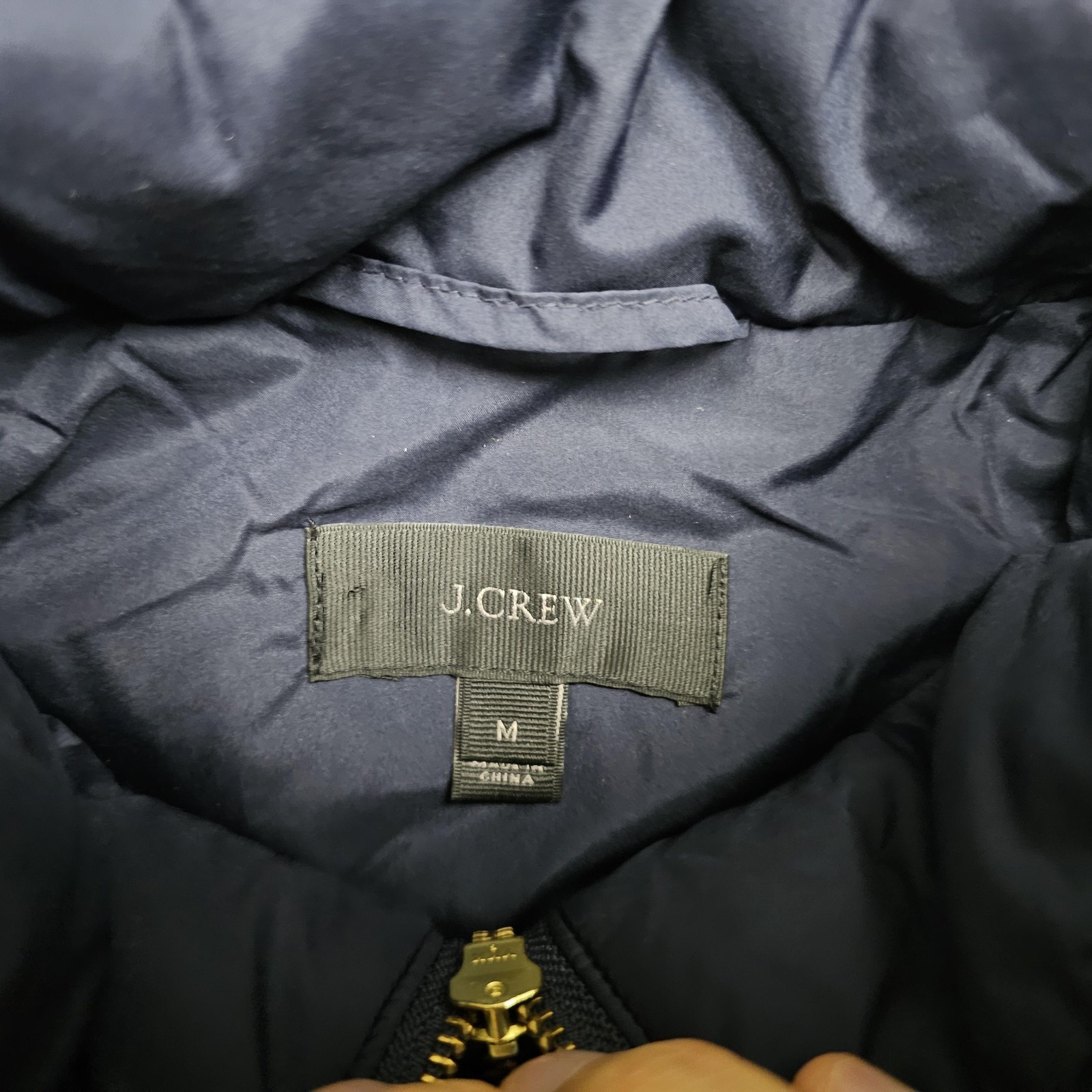 J Crew Vest Mens Medium Quilted Down Puffer Outdoor Pockets Lightweight gallery