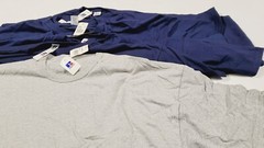 7pcs NWT Russell Athletic Blank T Shirts LOT (ADULT 3XL) NuBlend 6 navy, 1 gray