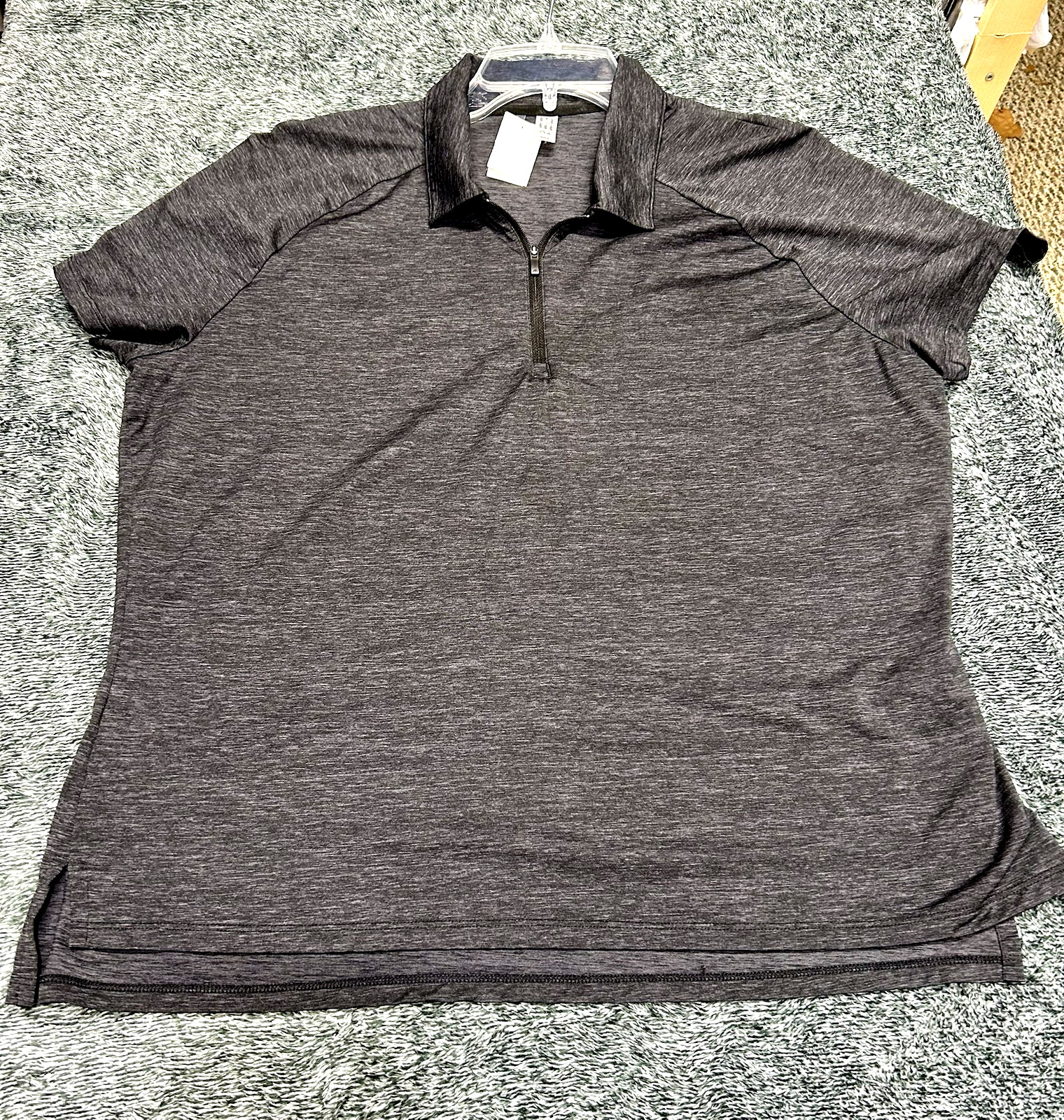 Adidas JP0099 Women’s XL Dark Grey 1/2 Zip Polo Polyester Shirt (F2)
