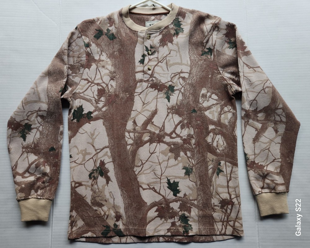 Nomad By Craft + Flow Men’s Apparel Camouflage Tree Long Sleeves T-Shirt Medium