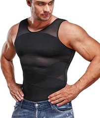 Men’s Compression Tank Top Slimming Body Shaper Vest for Gynecomastia Workout