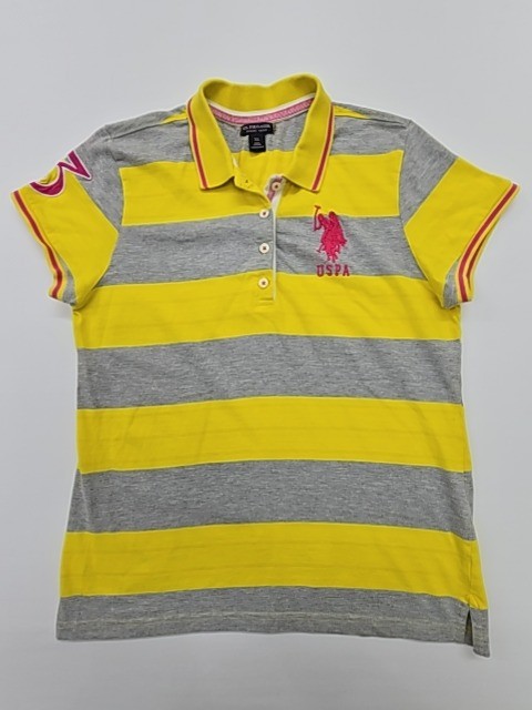 U.S. Polo Assn Jungen Poloshirt gelb grau gestreift XL Knopfleiste
