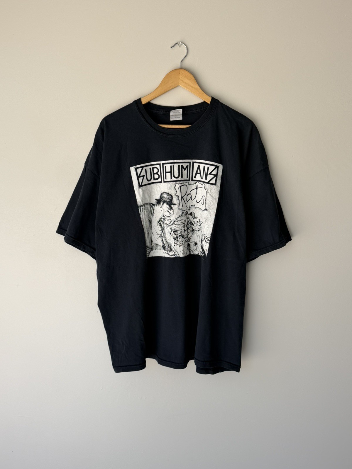 VTG Subhumans Punk Rock Band Concert Promo Faded Worn Black T-Shirt Size XXXL gallery