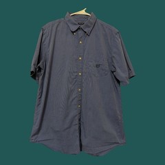 Chaps Easy Care Short Sleeve button down Shirt – Blue – Large Ralph lauren