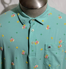 NICE! CROWN & IVY NICE TURQUOISE/TROPICAL DRINKS MEN’S POLO/T- SHIRT SIZE L