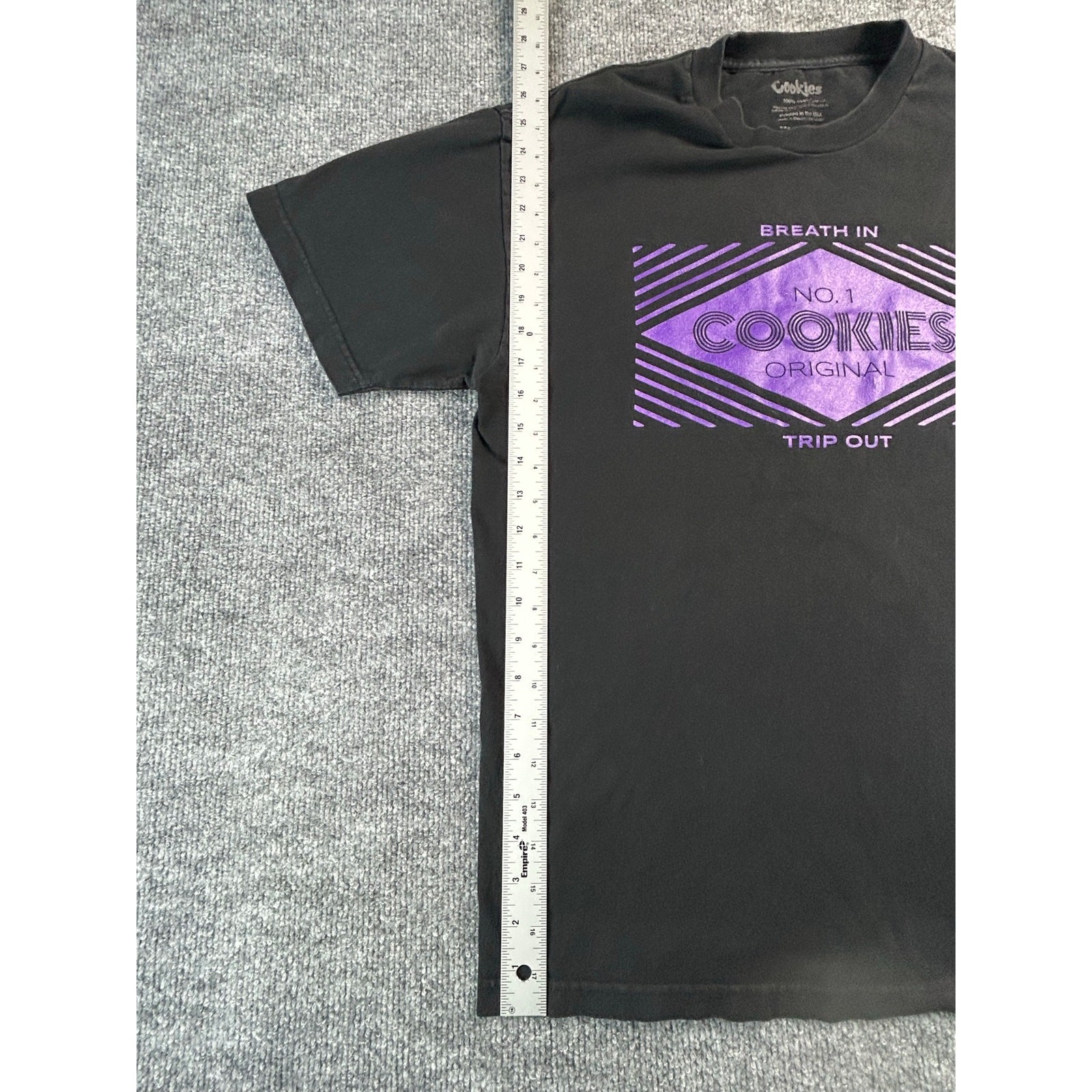 Cookies Original Graphic T Shirt Men's L Black Purple Logo Streetwear Cotton Tee gallery