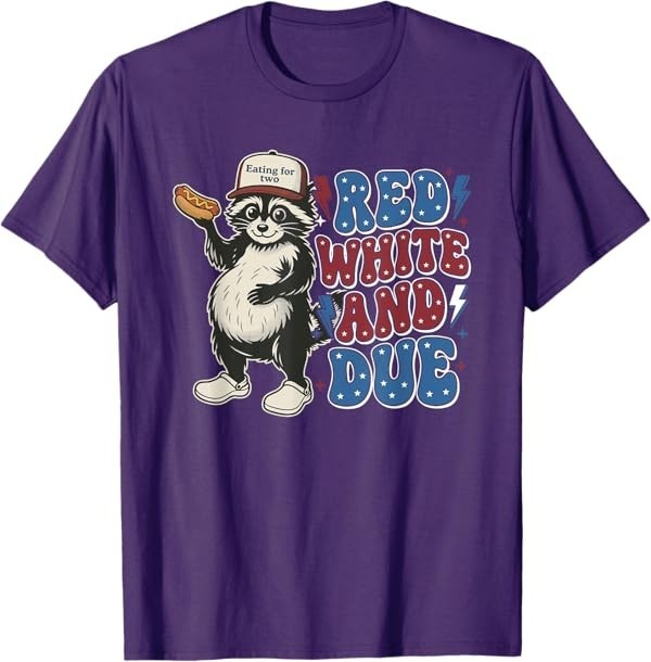 Red White and Due Funny Raccoon 4th of July Patriotic T-Shirt gallery