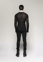 Punk Rave New Design Rock Black Mens Gothic Steampunk Motocycle T-shirt Top