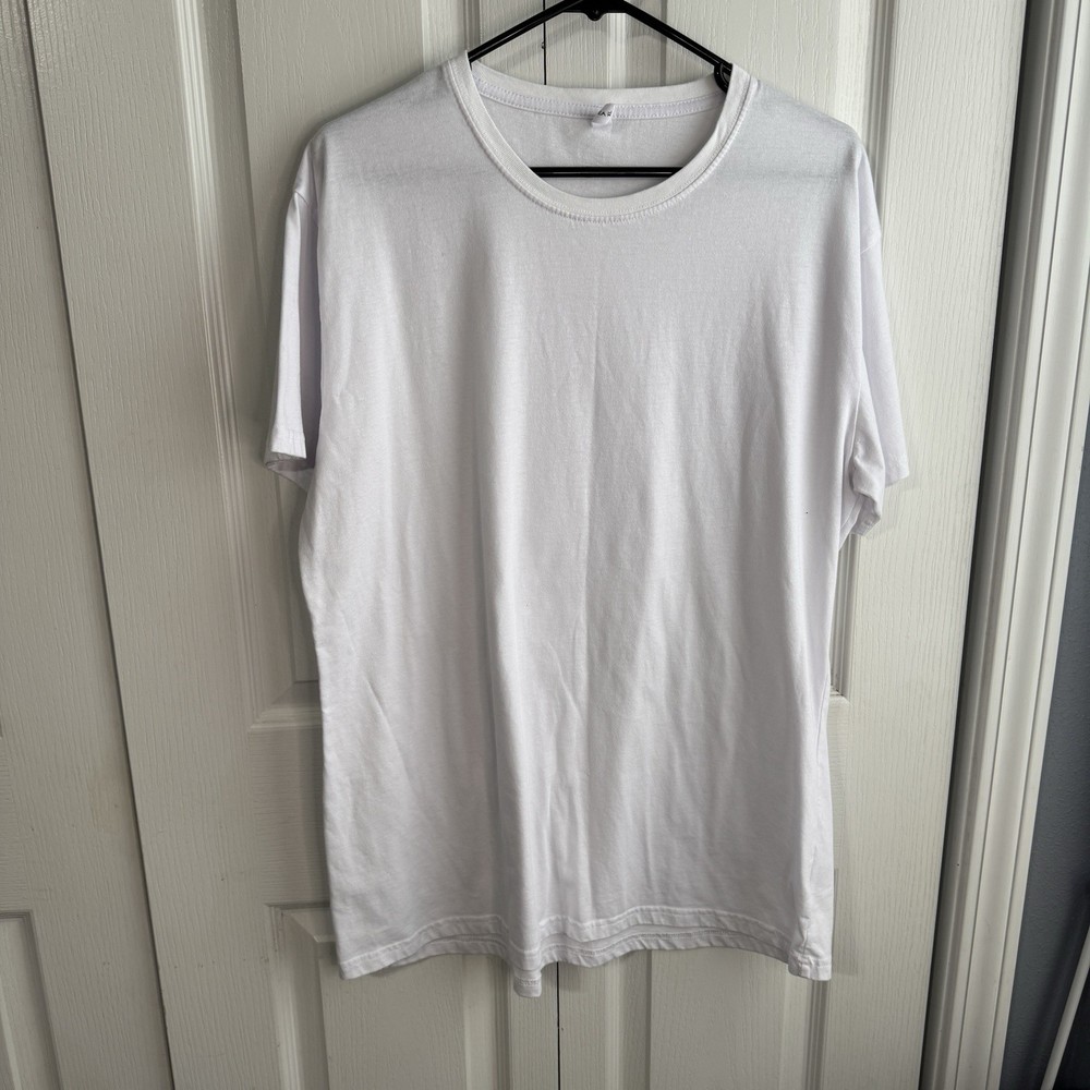 Chicyea White Short Sleeve Tee Gym Training Let’s Go Men’s Size XL Workout Run
