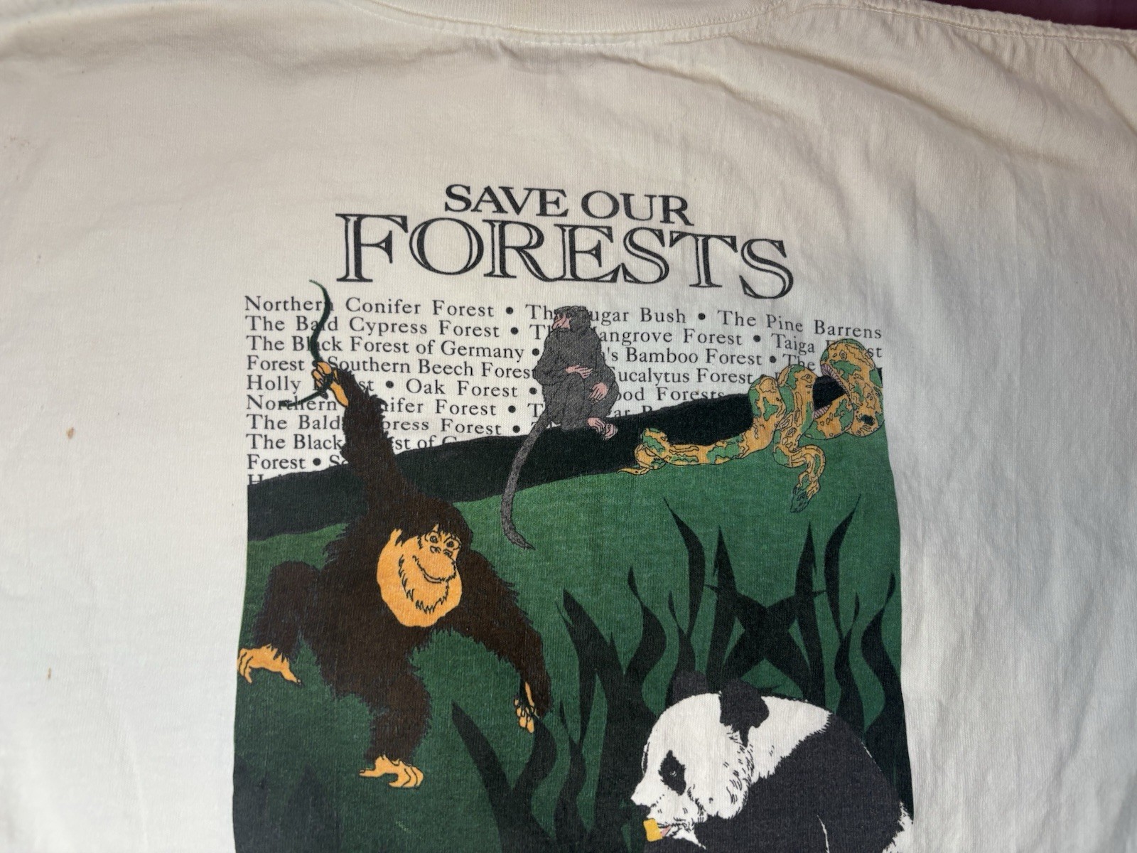 Vintage Save Our Forests Shirt Mens XL White Aussie T Company Heavy Cotton 90s gallery