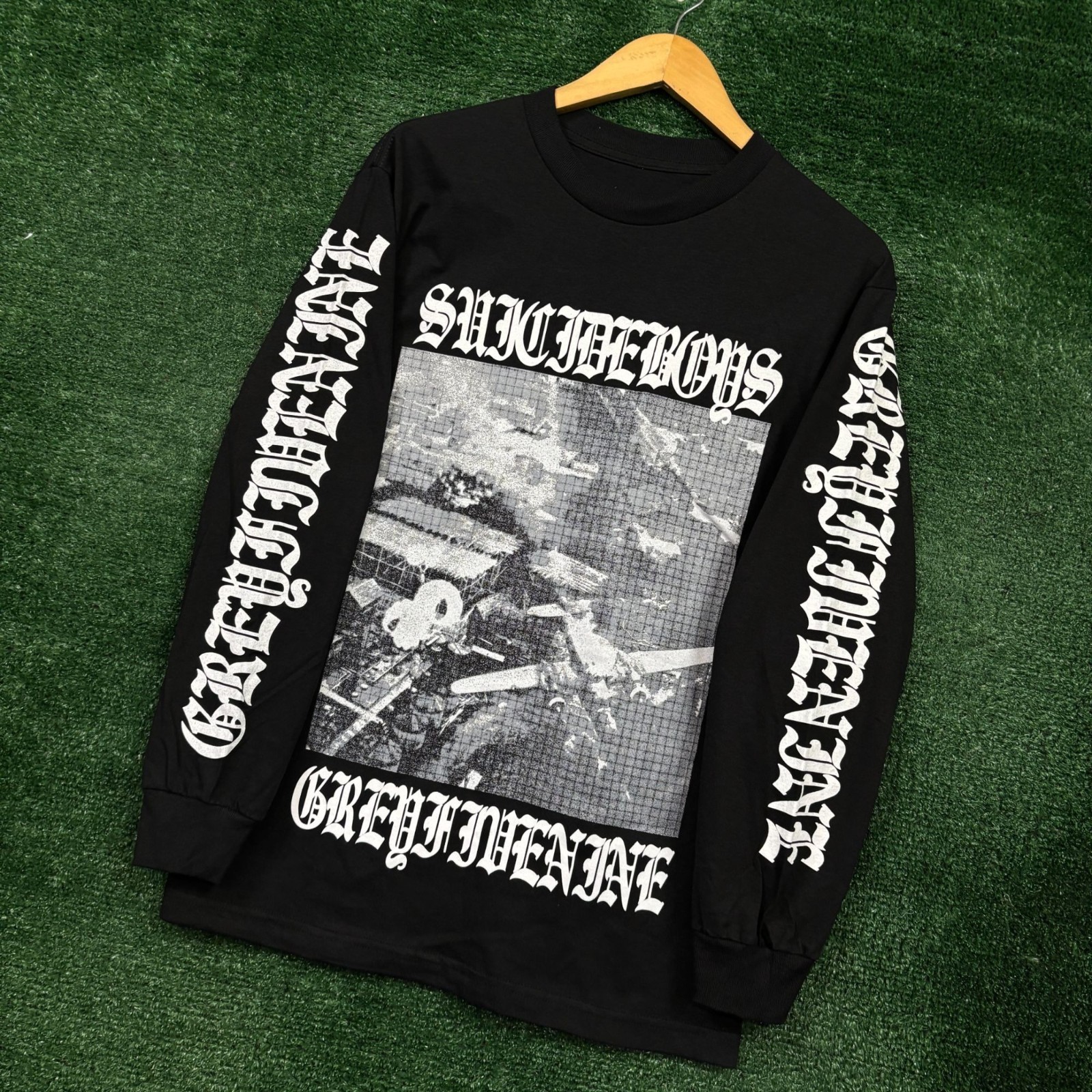 G59 Records x The Suicideboys Grey Five Nine Hip-Hop LS Shirt Size Medium gallery