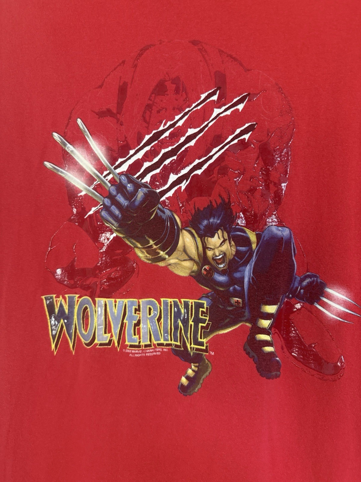 Vintage Y2k Wolverine Marvel X Men Red Graphic T-Shirt Size XL 2002 gallery
