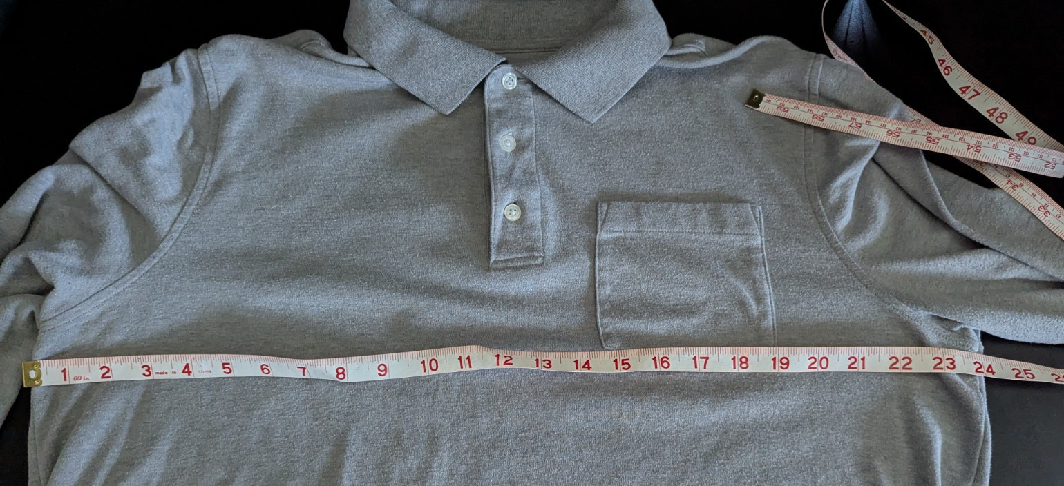 Croft & Barrow Easy Care Men's Gray Long Sleeve Polo with Pocket Size Large gallery