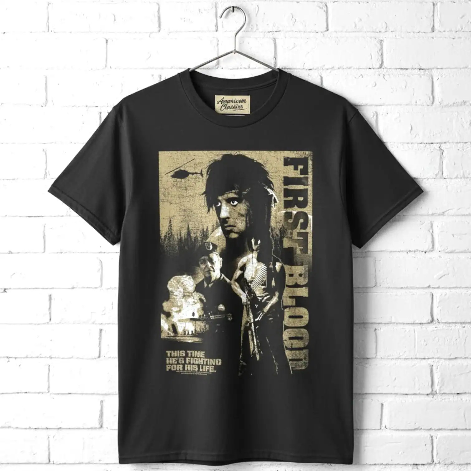 Rambo Fighting for His Life Men’s T Shirt