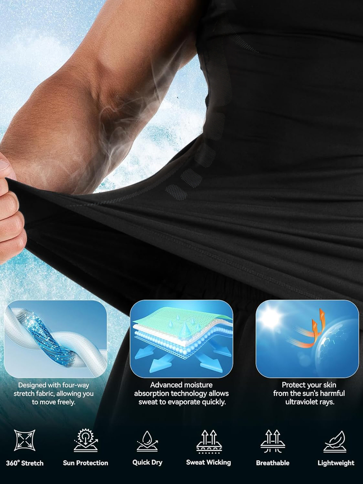 Men Compression Tank Top Workout Shirt Male Slimmer Body Shaper Vest Running Gym gallery