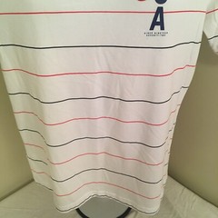 Nike Mens T-Shirt White w/ Red Blue Stripes USA Logo Small Free Shipping
