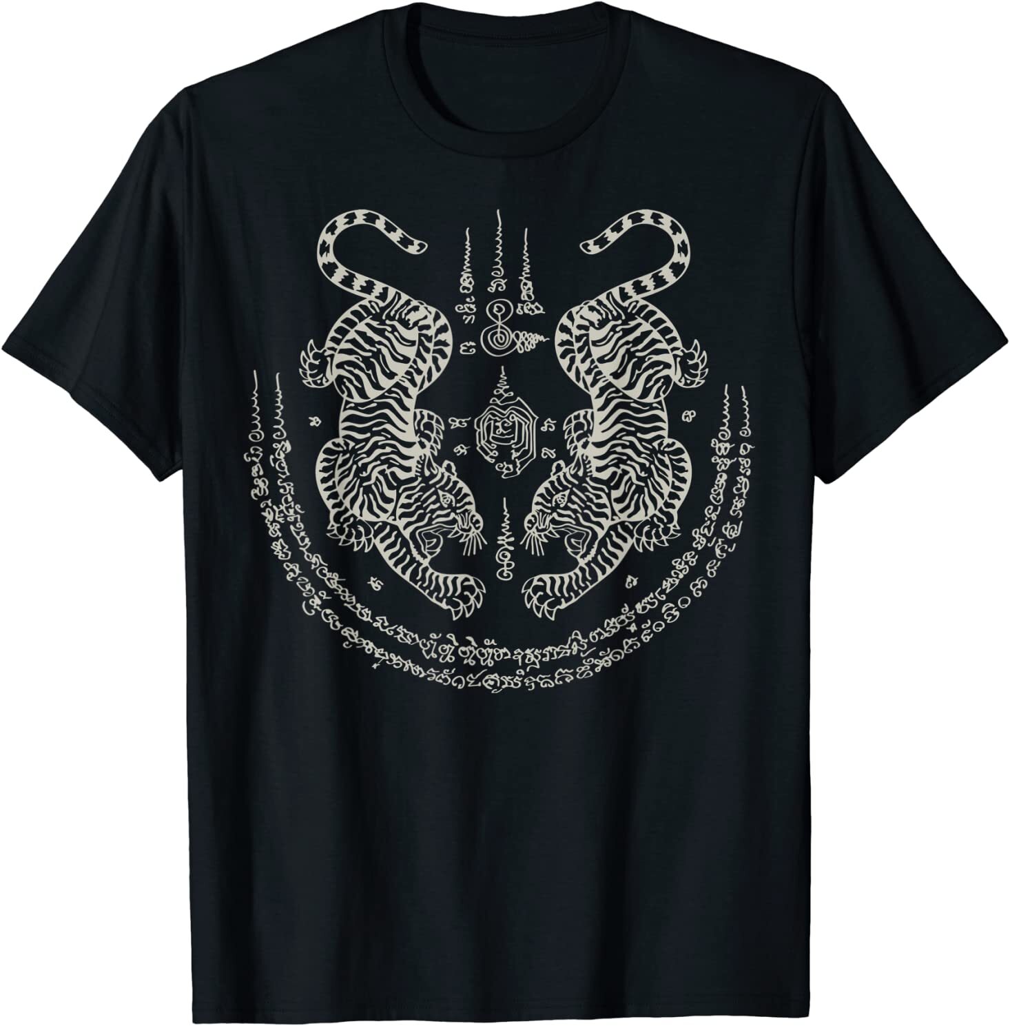 Sak Yant Thai Tattoo Twin Tiger Muay Magical Thailand Gift T-Shirt Size S-5XL gallery