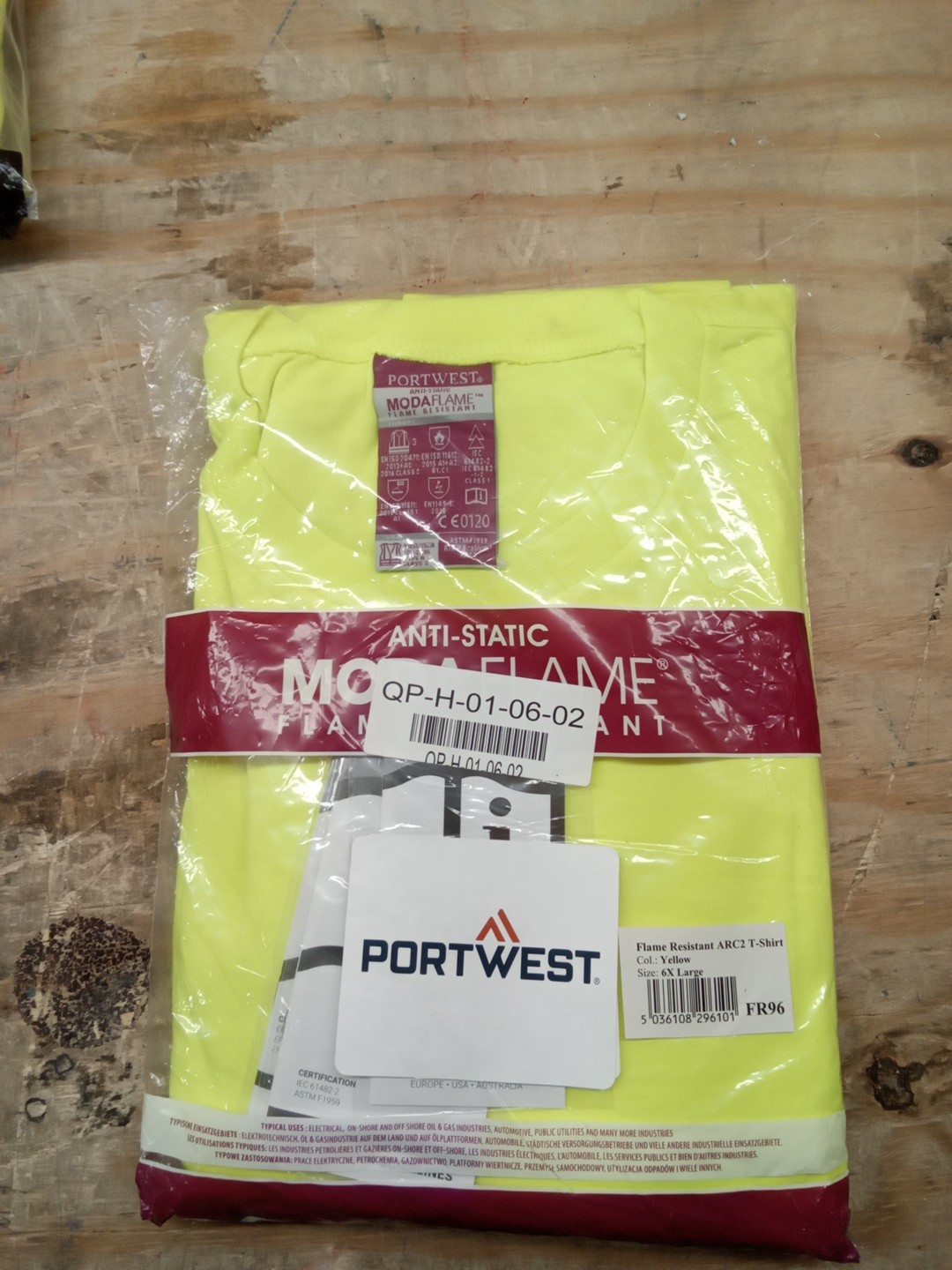 PORTWEST FR HI-VIS LONG SLEEVE T-SHIRT SIZES6XL FR96 CLASS 3 ARC2 YELLOW