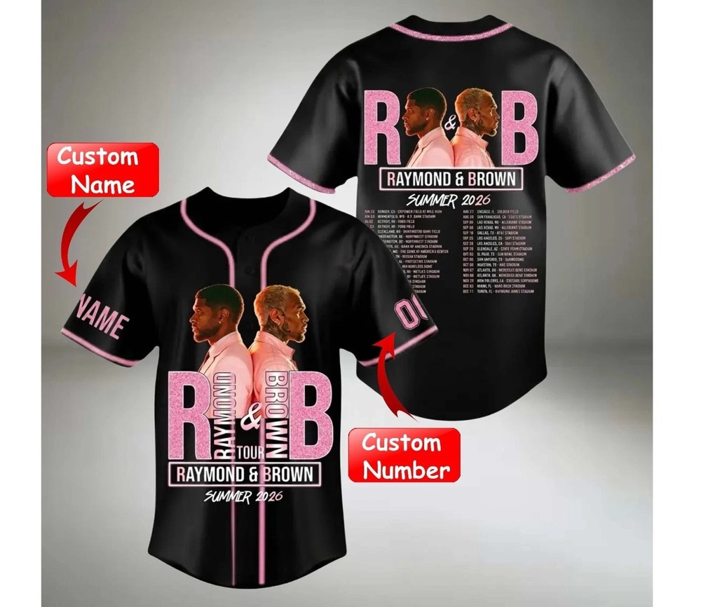 Custom Usher And Chris Brown 2026 Concert Baseball Jersey, The R&B Tour Shirt