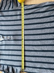 90’s Eddie Bauer Herringbone Henley Long Sleeve (XL) Gray Striped Shirt Vintage