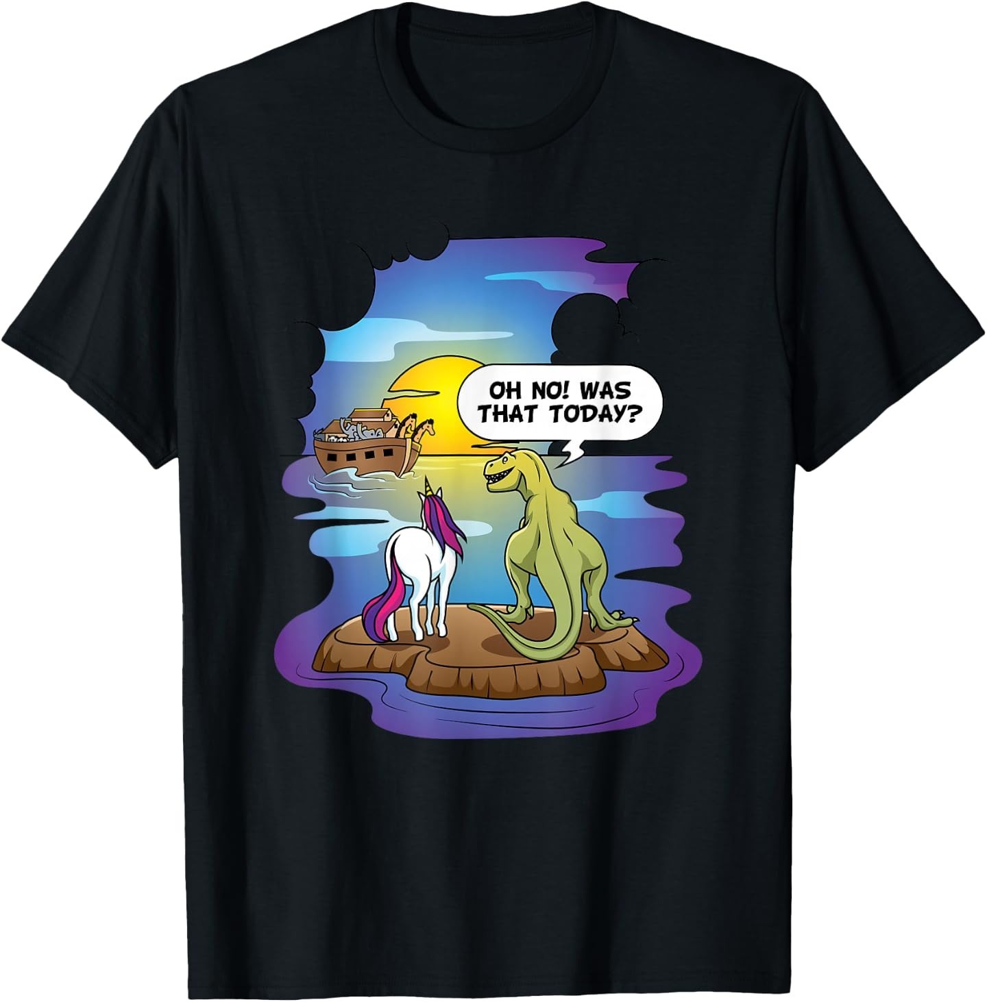 Noah’s Ark Christian Bibble The Last Unicorn Dinosaur T-Shirt