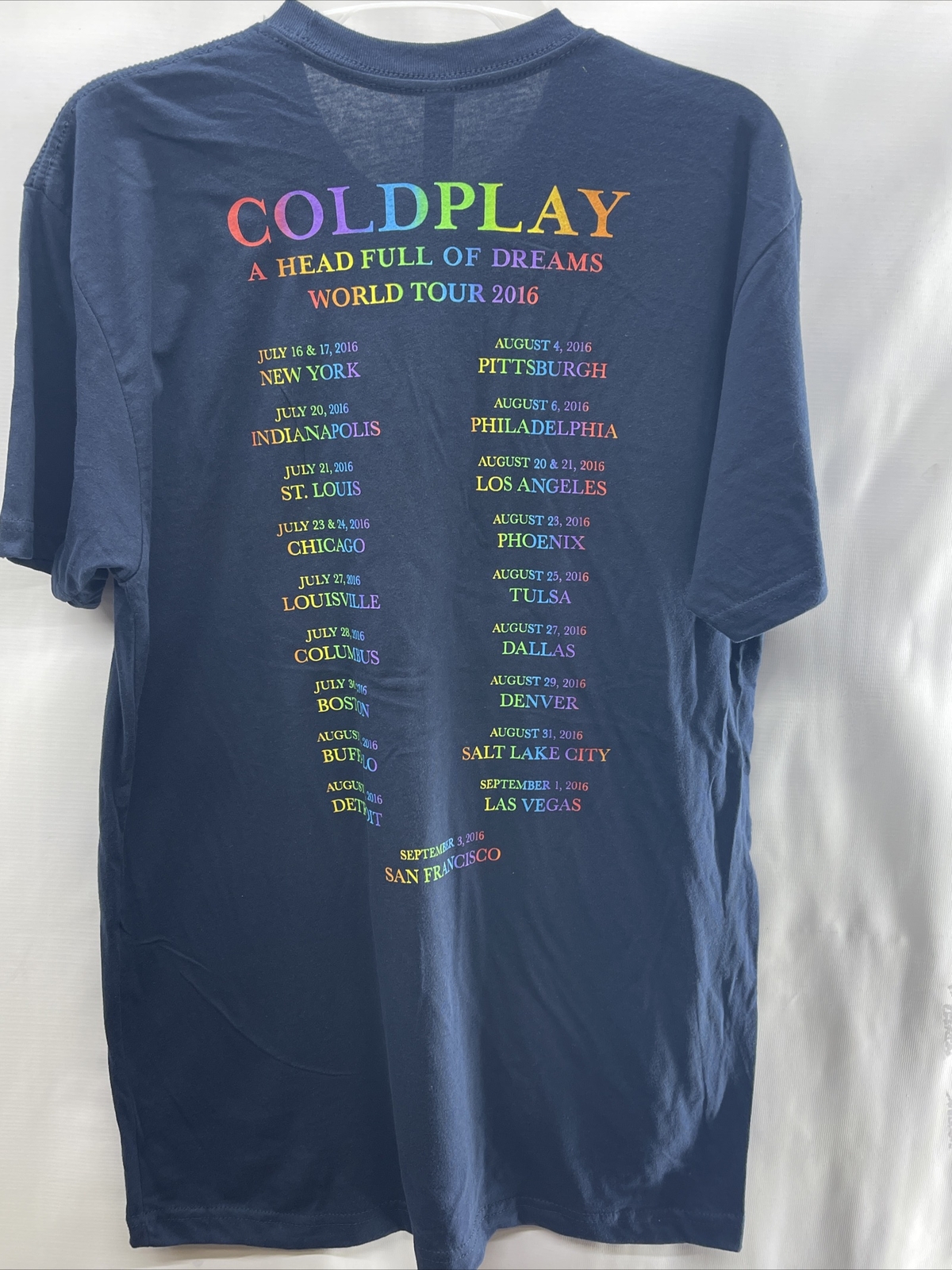 Coldplay 2016 Head Full of Dreams Tour Dates Concert t shirt Men Medium Navy New gallery