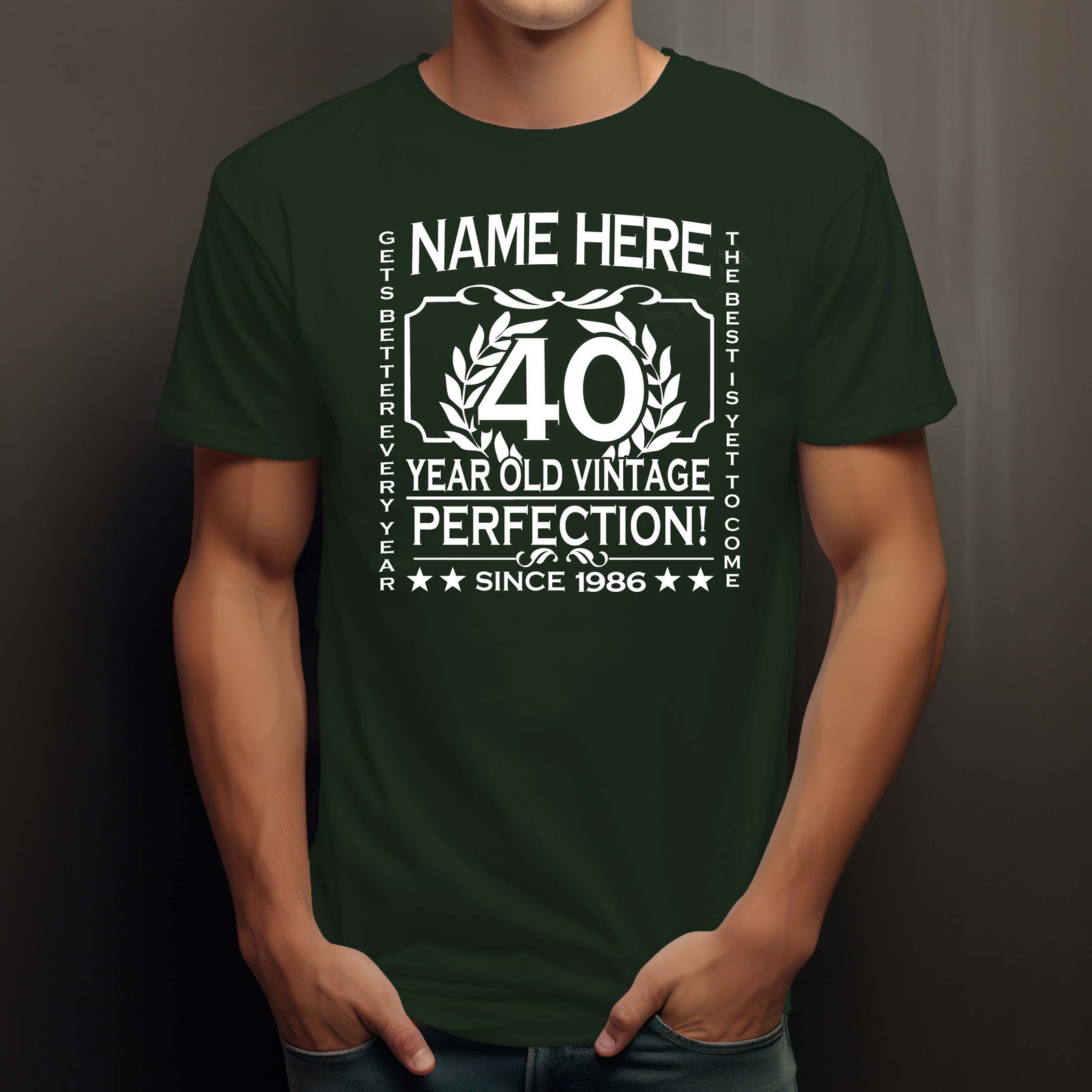 Men's 30th Birthday T-Shirt Classic add NAME, AGE, YEAR 1996 PERSONALISED gallery