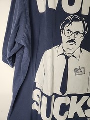 Ripple Junction Mens Office Space Milton Work Sucks Graphic Navy Shirt Size 3XLT