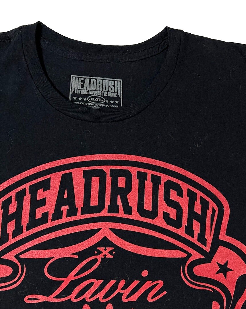 Headrush Men’s Sz 2XL Black Short Sleeve T-Shirt MMA Action Sports Y2K M-19 gallery