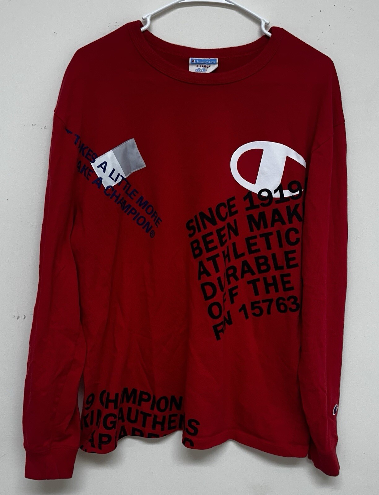 Vintage 90s Champion Ref Long Sleeve T-shirt Spellout Logo XL gallery