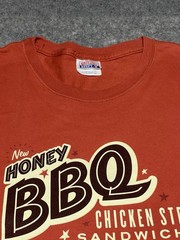 Burnt Orange Whataburger honey BBQ Chicken Strip Sandwhich EMPLOYEE VTG XL Shirt