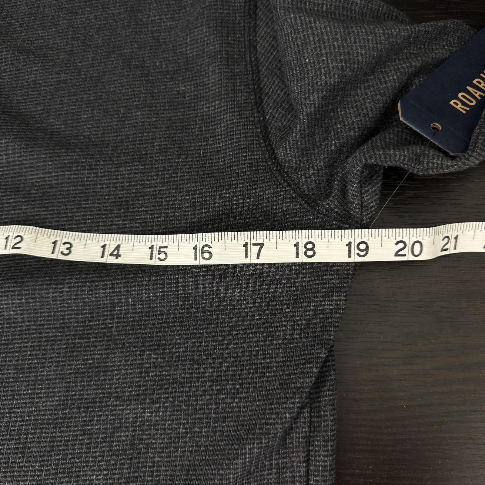 Roark Shirt Mens Medium Thermal Henley Range Rat Knit Long Sleeve Waffle Grey gallery