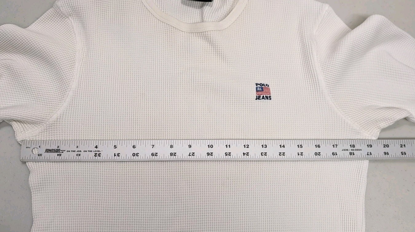 Polo Jeans Co Ralph Lauren Shirt Mens Large Waffle Knit Thermal RL Flag Logo gallery