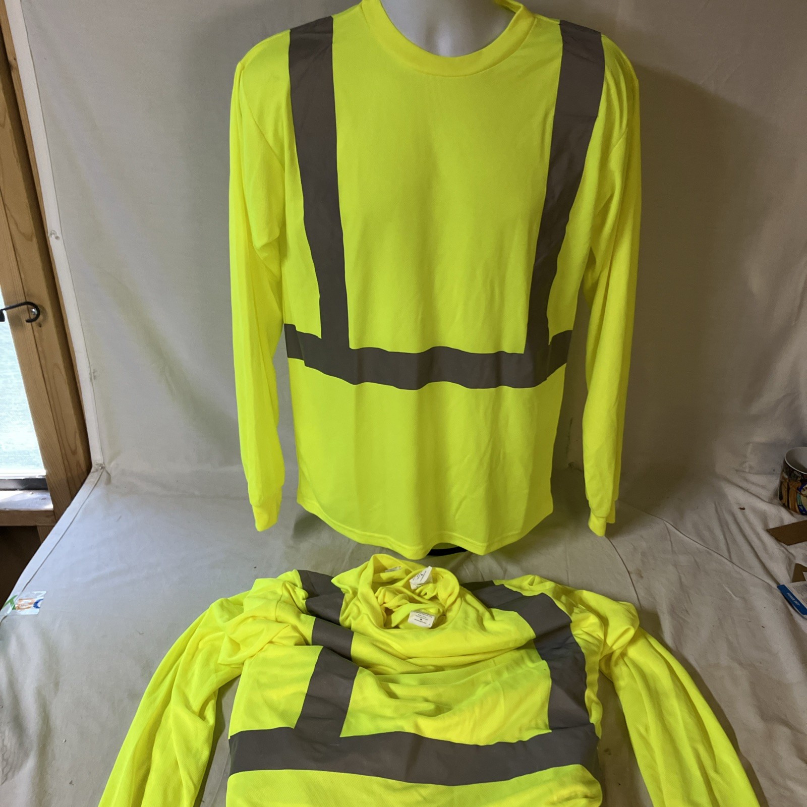 LOT of 6 Occunomix Hi-Vis Long Sleeve Work T-Shirts ANSI Class 2 Medium FS! gallery