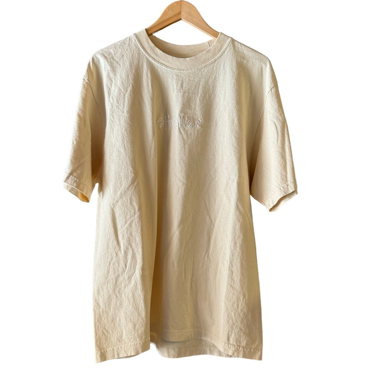 Shaka Wear Pale Yellow Super Max Heavy Streetwear Cotton T Shirt Men's Large gallery