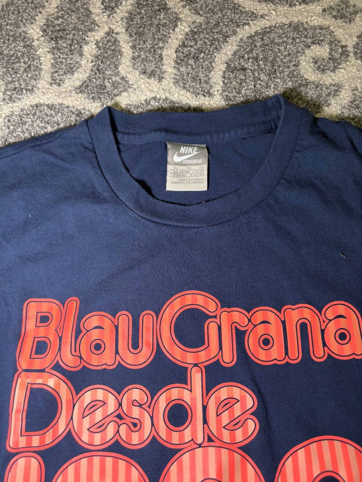 Nike FC Barcelona Blue Orange T Shirt XL BlauGrana Desde 1899 vintage cotton gallery