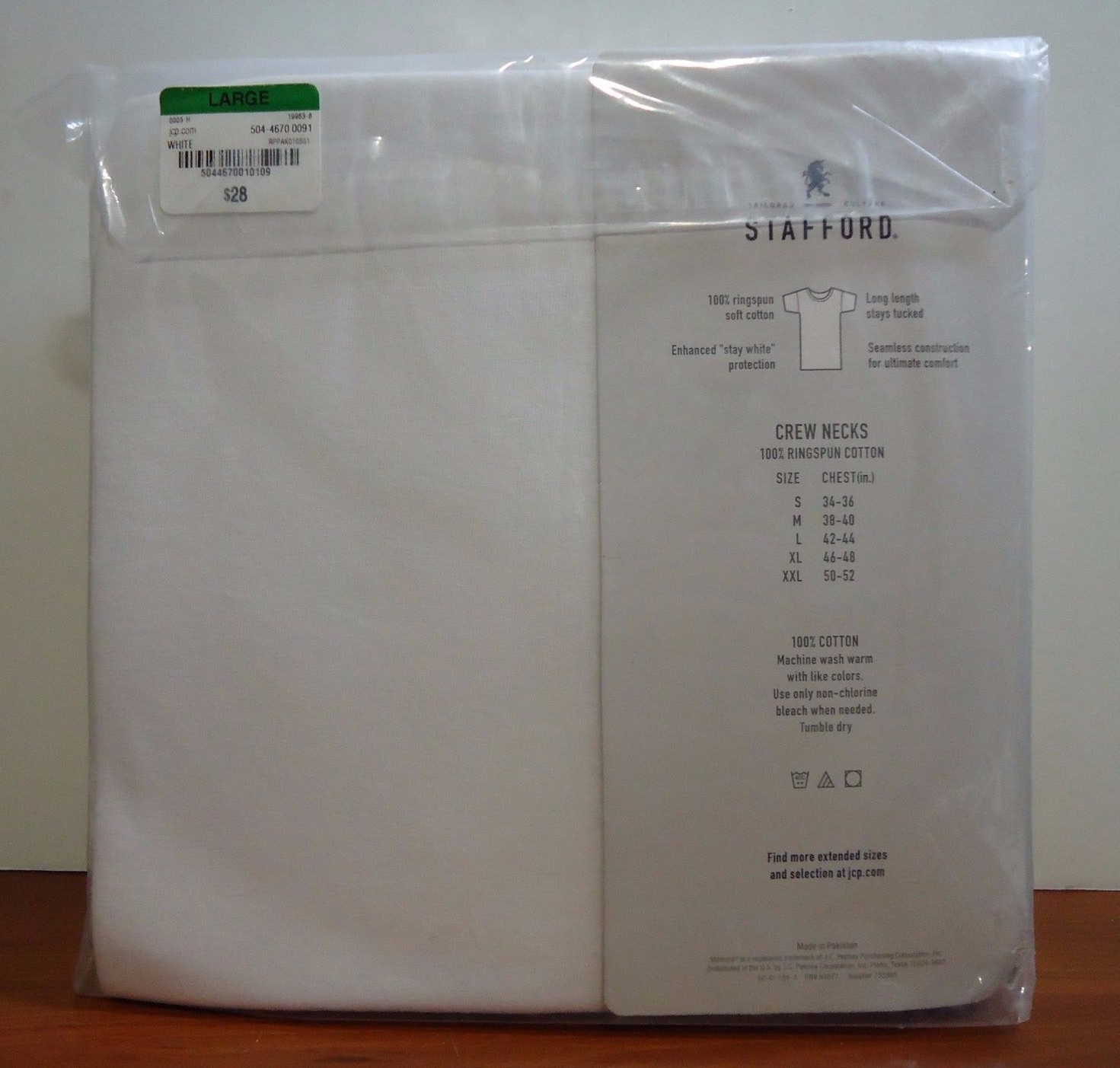 Stafford 4-Pack Men's Ultra Soft 100% Cotton Crew-Neck T-Shirt White gallery